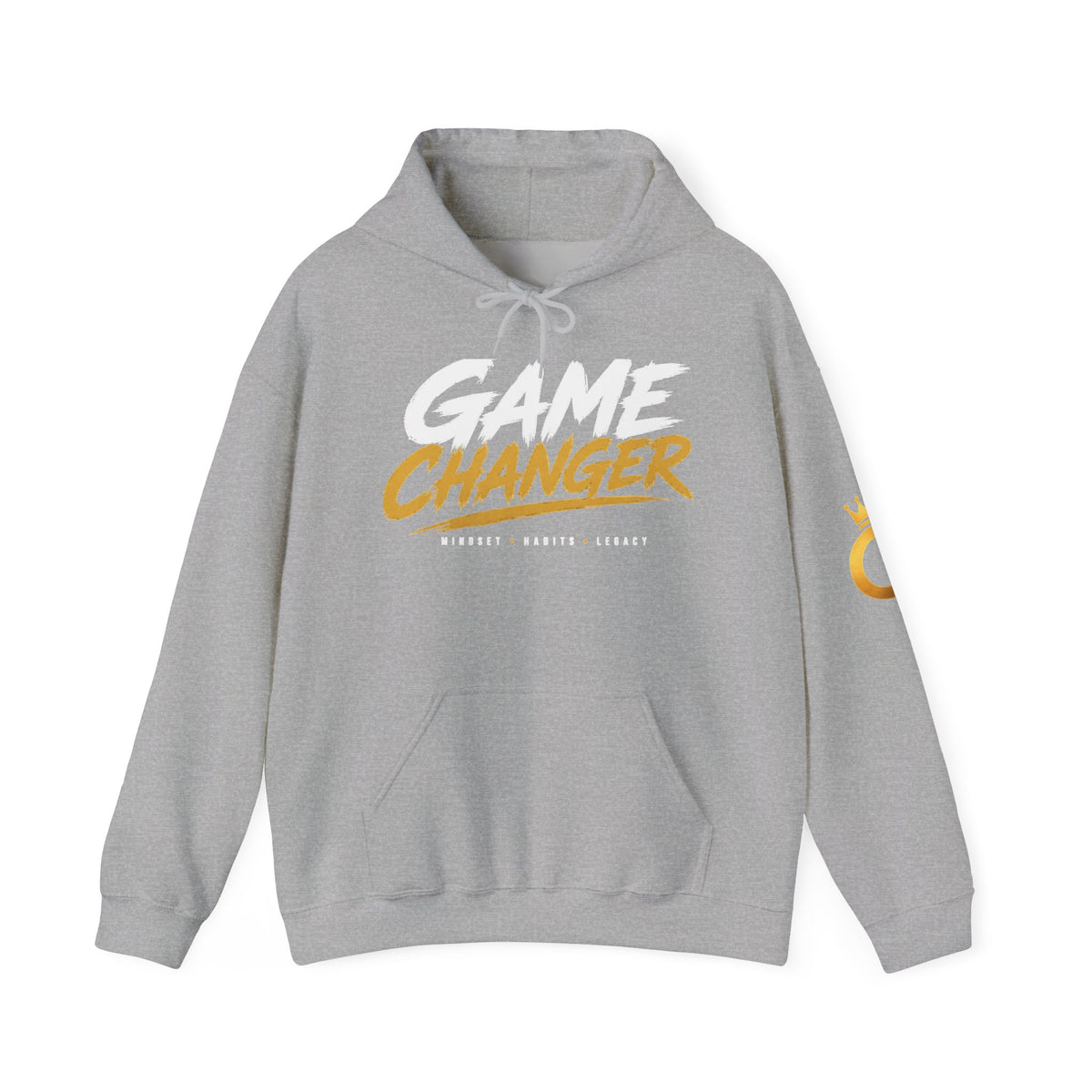 Game Changer Hoodie — Bold Motivational Pullover with Sleeve Logo