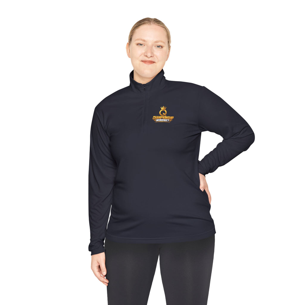 Gold Crown Embroidered Quarter-Zip Pullover