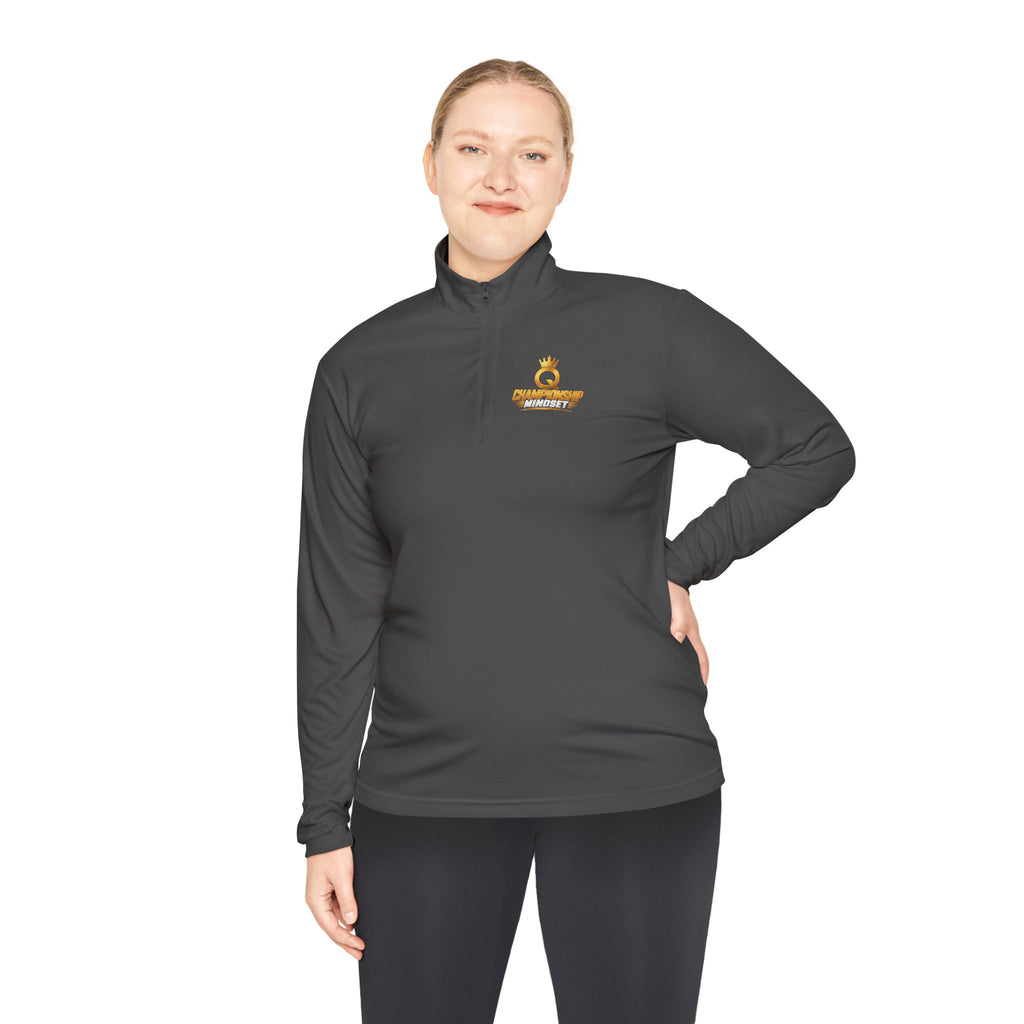Gold Crown Embroidered Quarter-Zip Pullover
