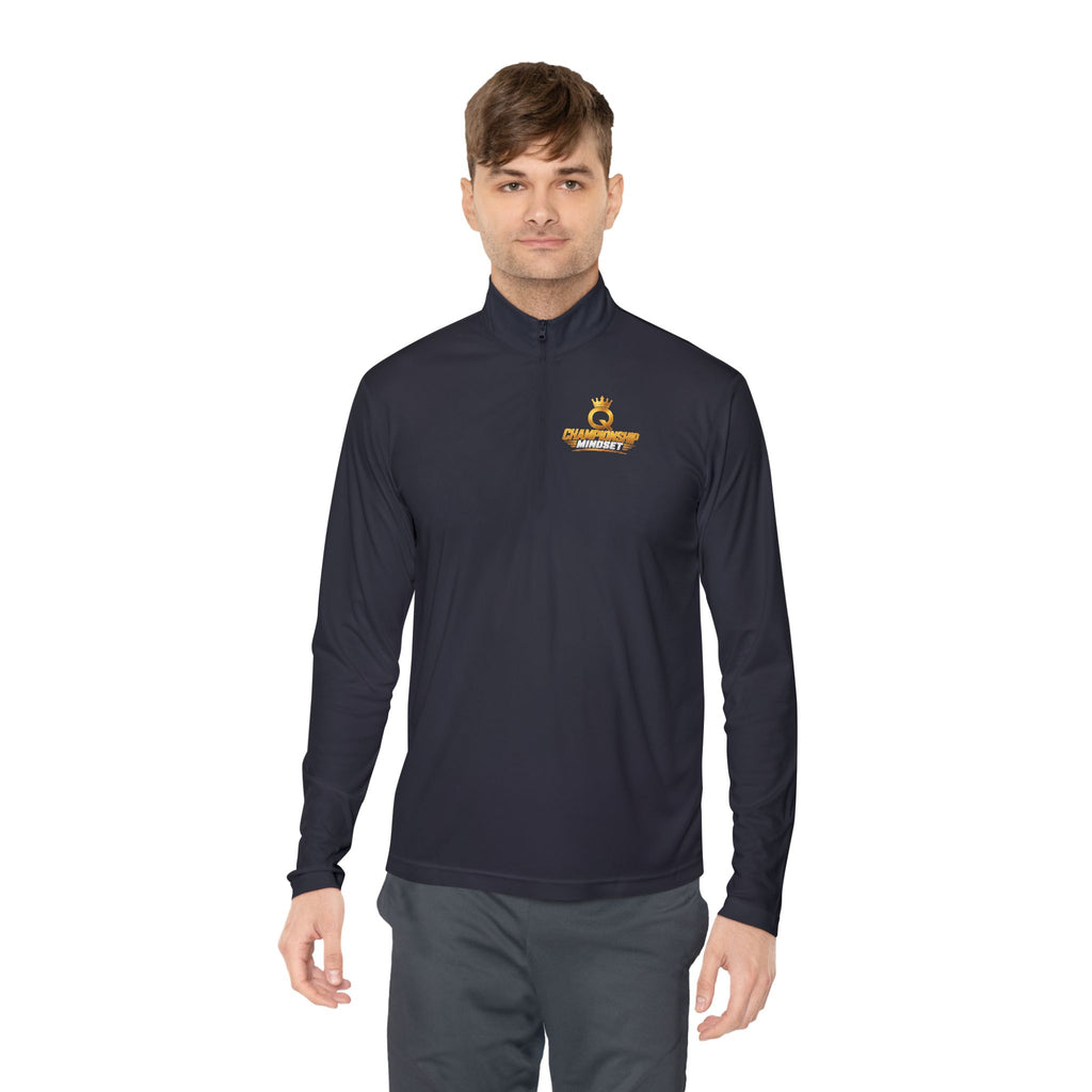 Gold Crown Embroidered Quarter-Zip Pullover