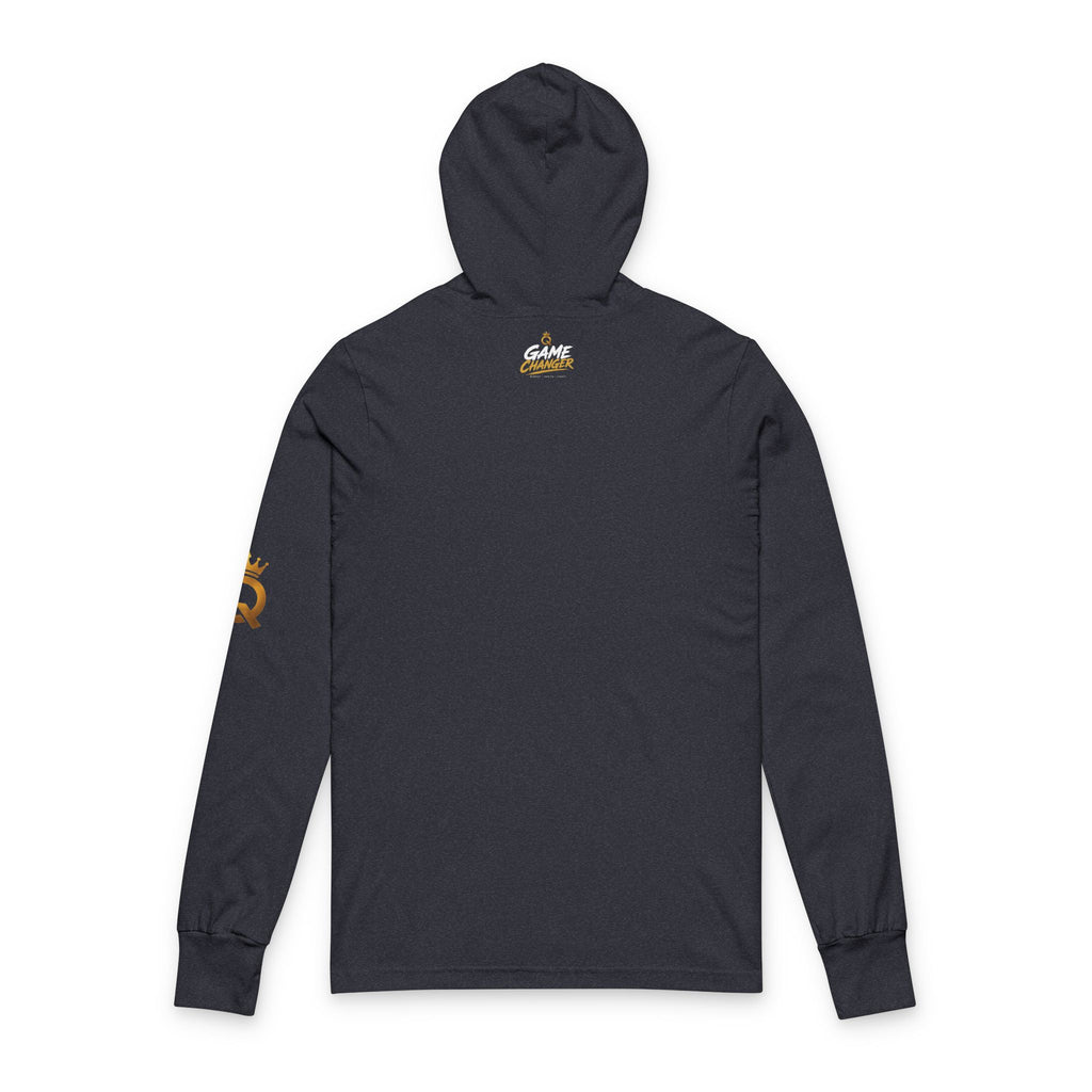 Hooded Long Sleeve Tee — "Championship Mindset" Athletic Motivational Hoodie Tee