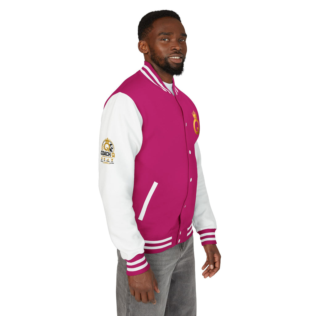 Letterman Jacket - "Game Changer" Red & White Varsity Jacket with Crown Q Logo