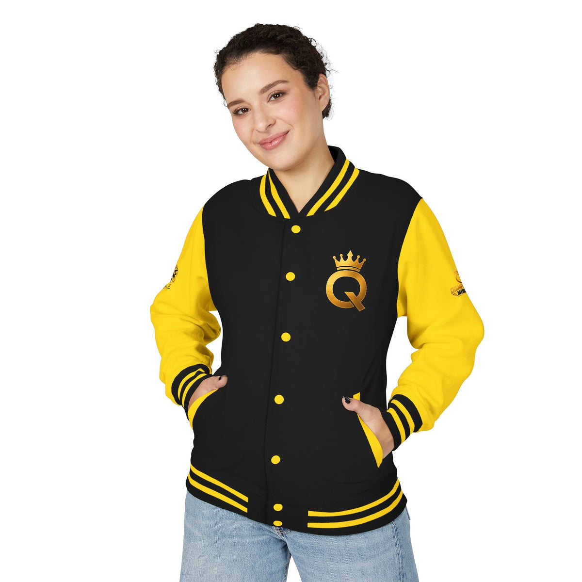 Letterman Jacket - "Game Changer" Red & White Varsity Jacket with Crown Q Logo