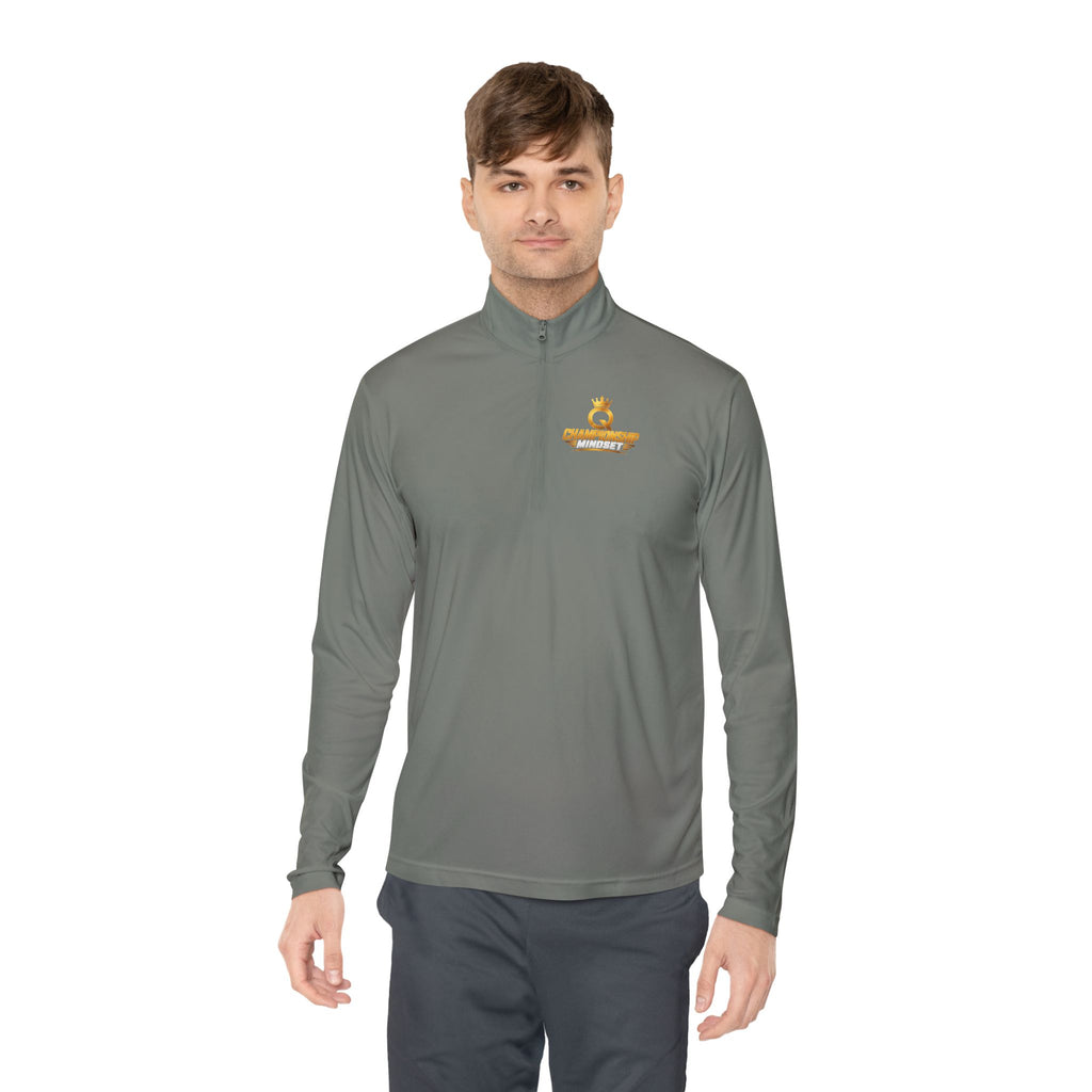 Gold Crown Embroidered Quarter-Zip Pullover