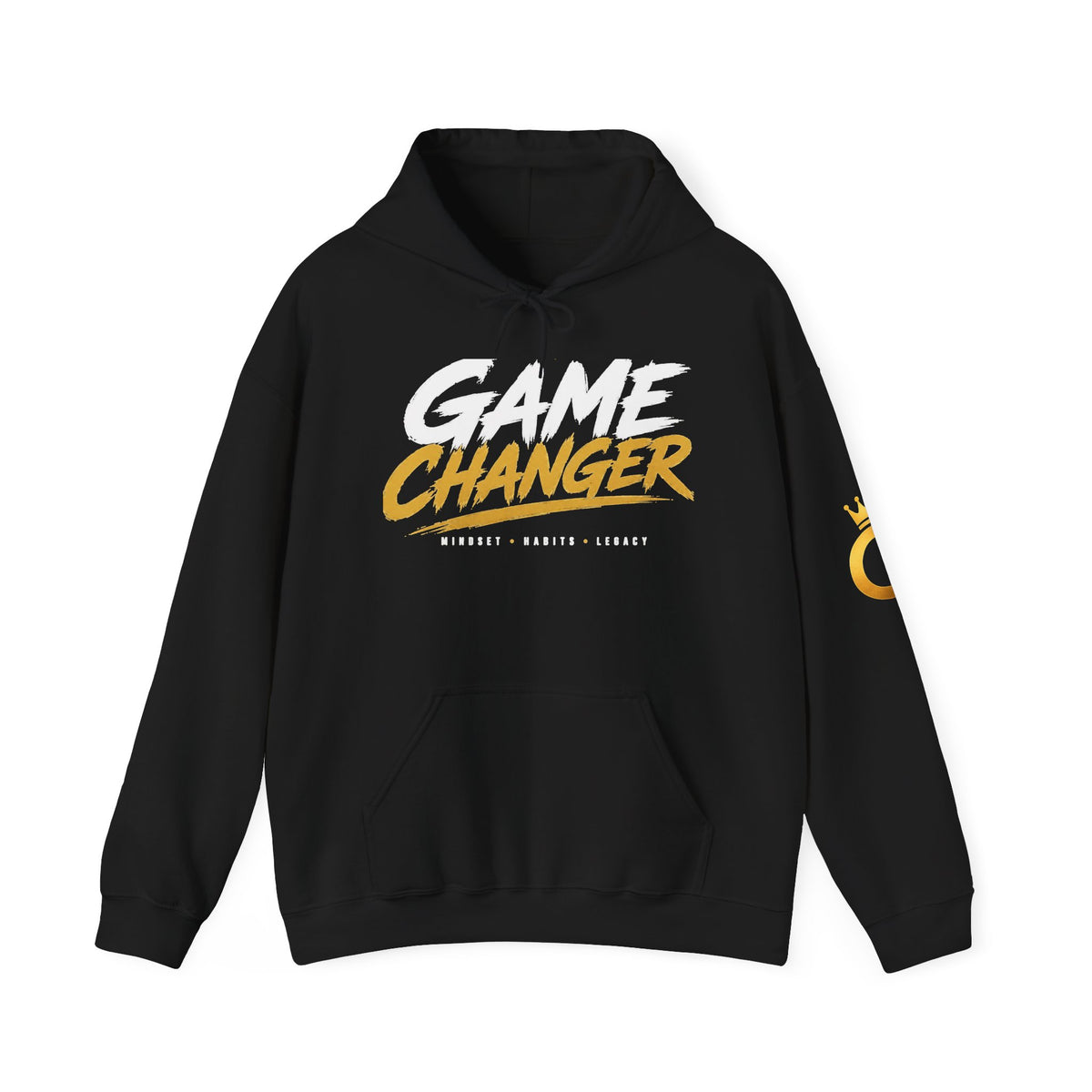 Game Changer Hoodie — Bold Motivational Pullover with Sleeve Logo