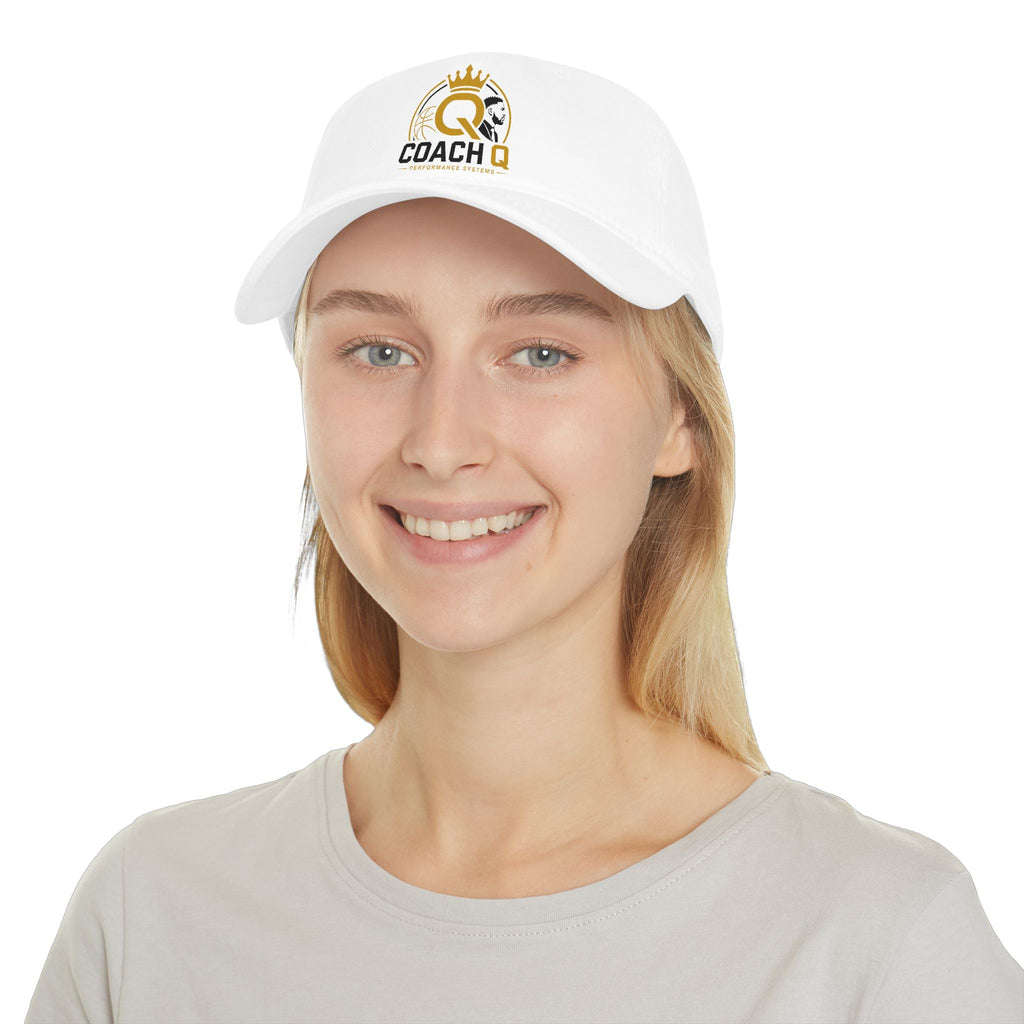 Coach Q Embroidered Baseball Cap — Low Profile Dad Hat with Gold Crown Logo