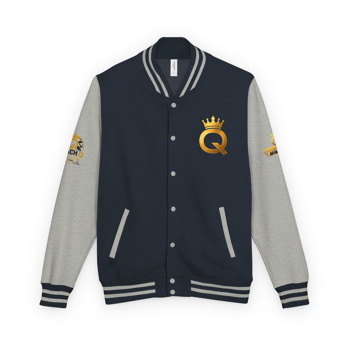 Letterman Jacket - "Game Changer" Red & White Varsity Jacket with Crown Q Logo