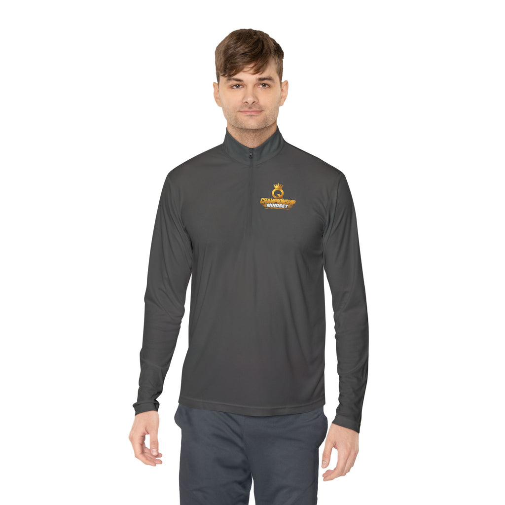 Gold Crown Embroidered Quarter-Zip Pullover