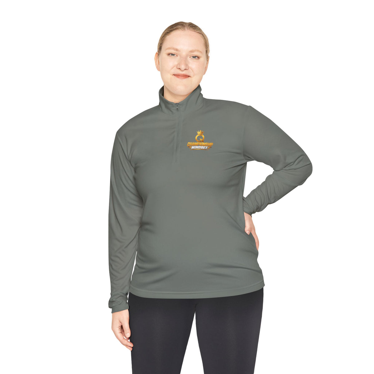 Gold Crown Embroidered Quarter-Zip Pullover
