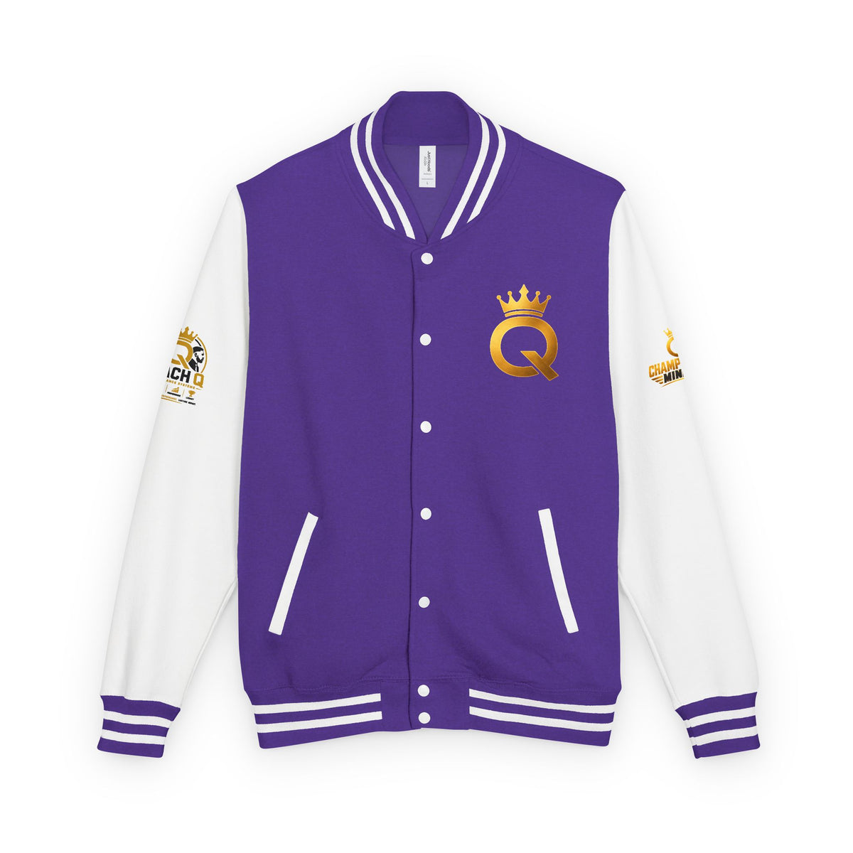 Letterman Jacket - "Game Changer" Red & White Varsity Jacket with Crown Q Logo