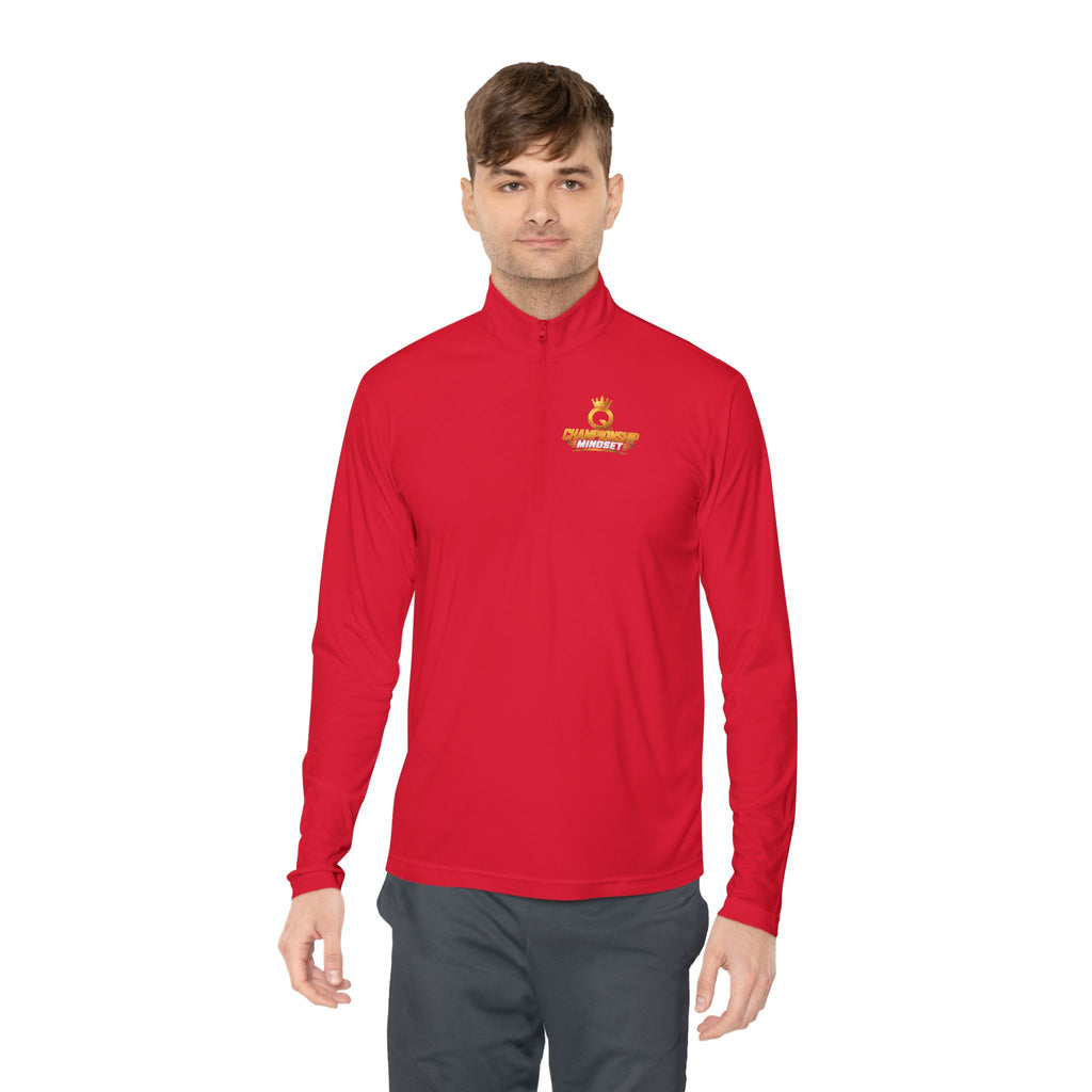 Gold Crown Embroidered Quarter-Zip Pullover