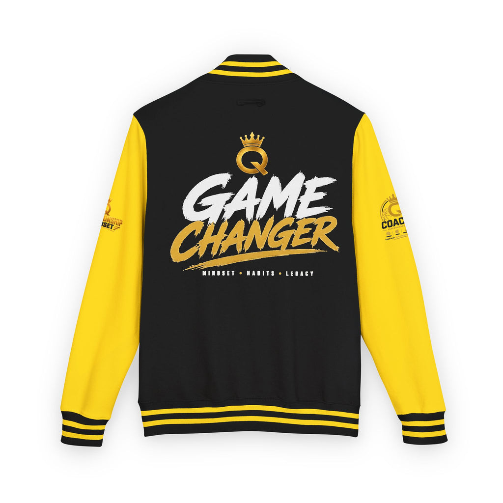 Letterman Jacket - "Game Changer" Red & White Varsity Jacket with Crown Q Logo