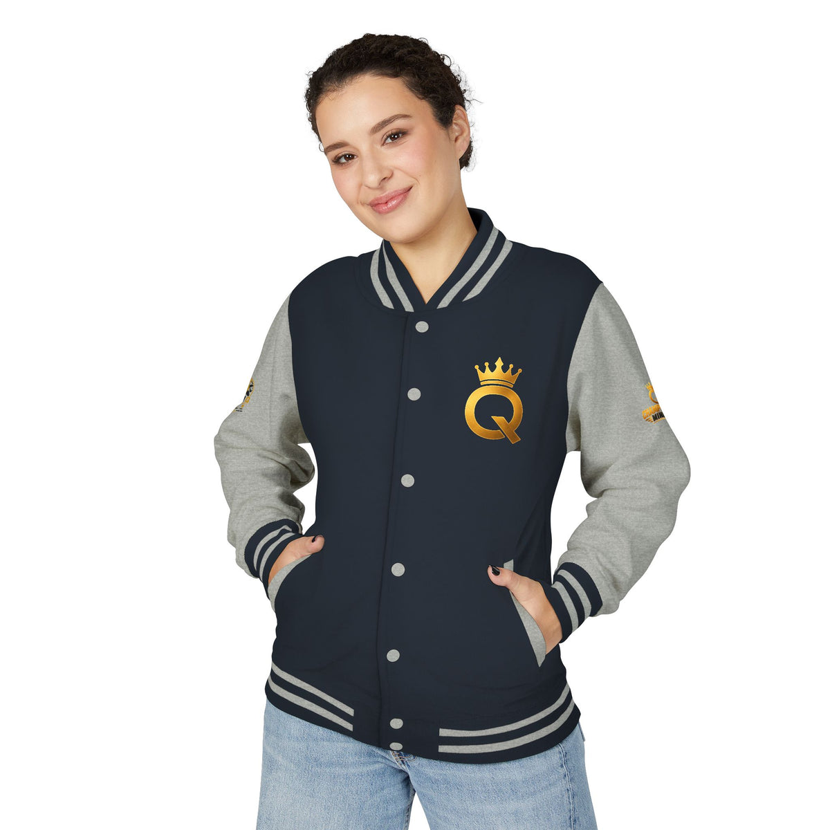 Letterman Jacket - "Game Changer" Red & White Varsity Jacket with Crown Q Logo