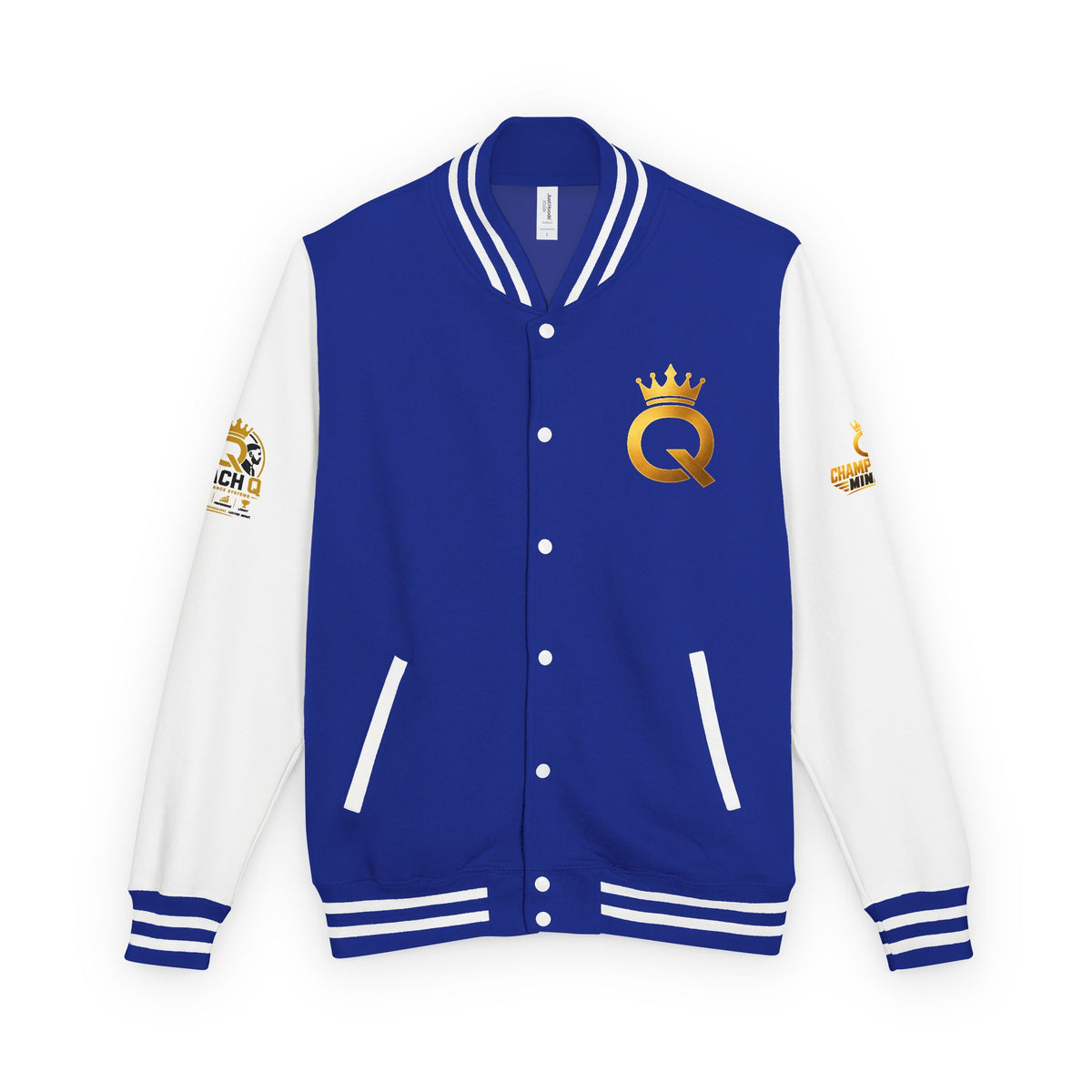 Letterman Jacket - "Game Changer" Red & White Varsity Jacket with Crown Q Logo
