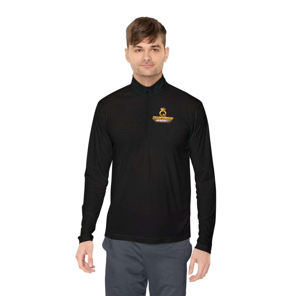 Gold Crown Embroidered Quarter-Zip Pullover