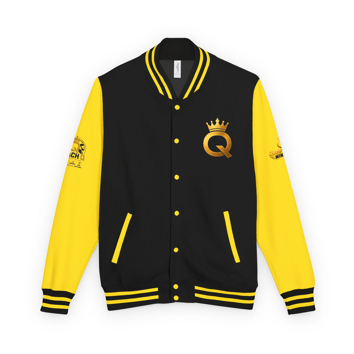 Letterman Jacket - "Game Changer" Red & White Varsity Jacket with Crown Q Logo