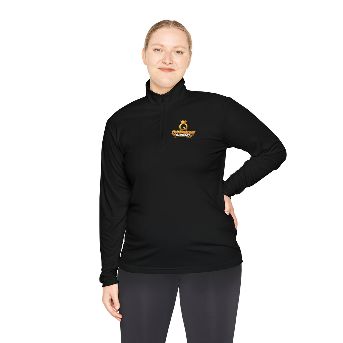 Gold Crown Embroidered Quarter-Zip Pullover