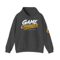 Game Changer Hoodie — Bold Motivational Pullover with Sleeve Logo