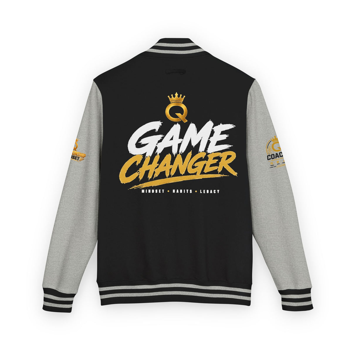 Letterman Jacket - "Game Changer" Red & White Varsity Jacket with Crown Q Logo