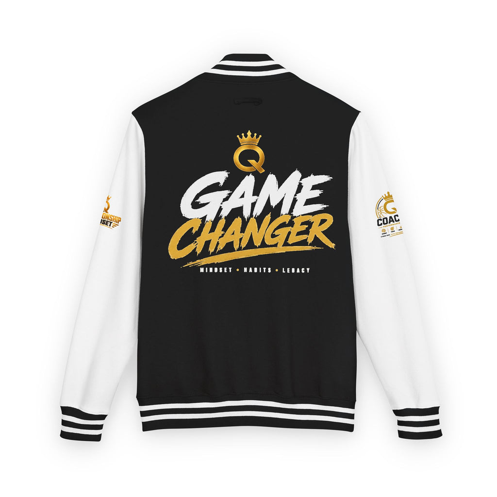 Letterman Jacket - "Game Changer" Red & White Varsity Jacket with Crown Q Logo