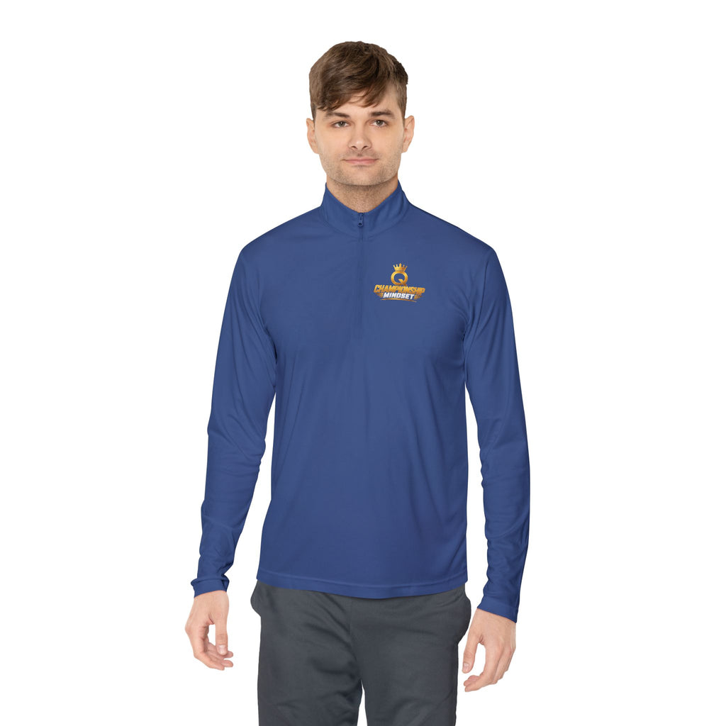 Gold Crown Embroidered Quarter-Zip Pullover