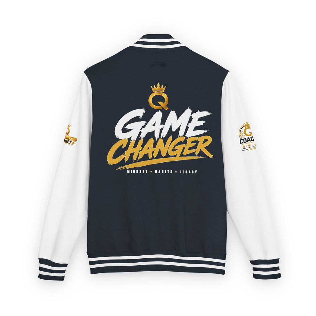 Letterman Jacket - "Game Changer" Red & White Varsity Jacket with Crown Q Logo