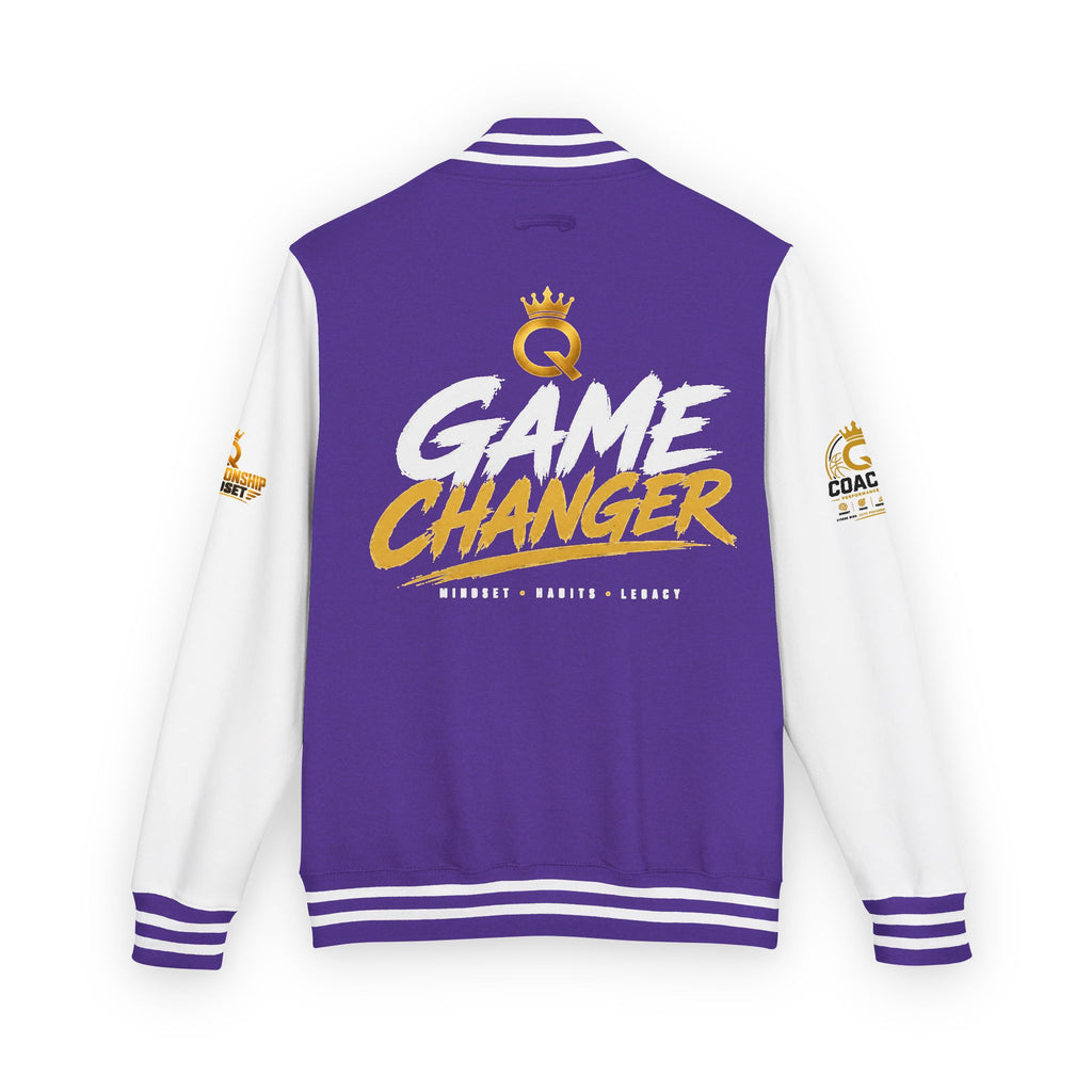 Letterman Jacket - "Game Changer" Red & White Varsity Jacket with Crown Q Logo