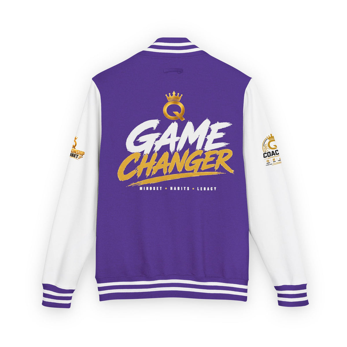 Letterman Jacket - "Game Changer" Red & White Varsity Jacket with Crown Q Logo