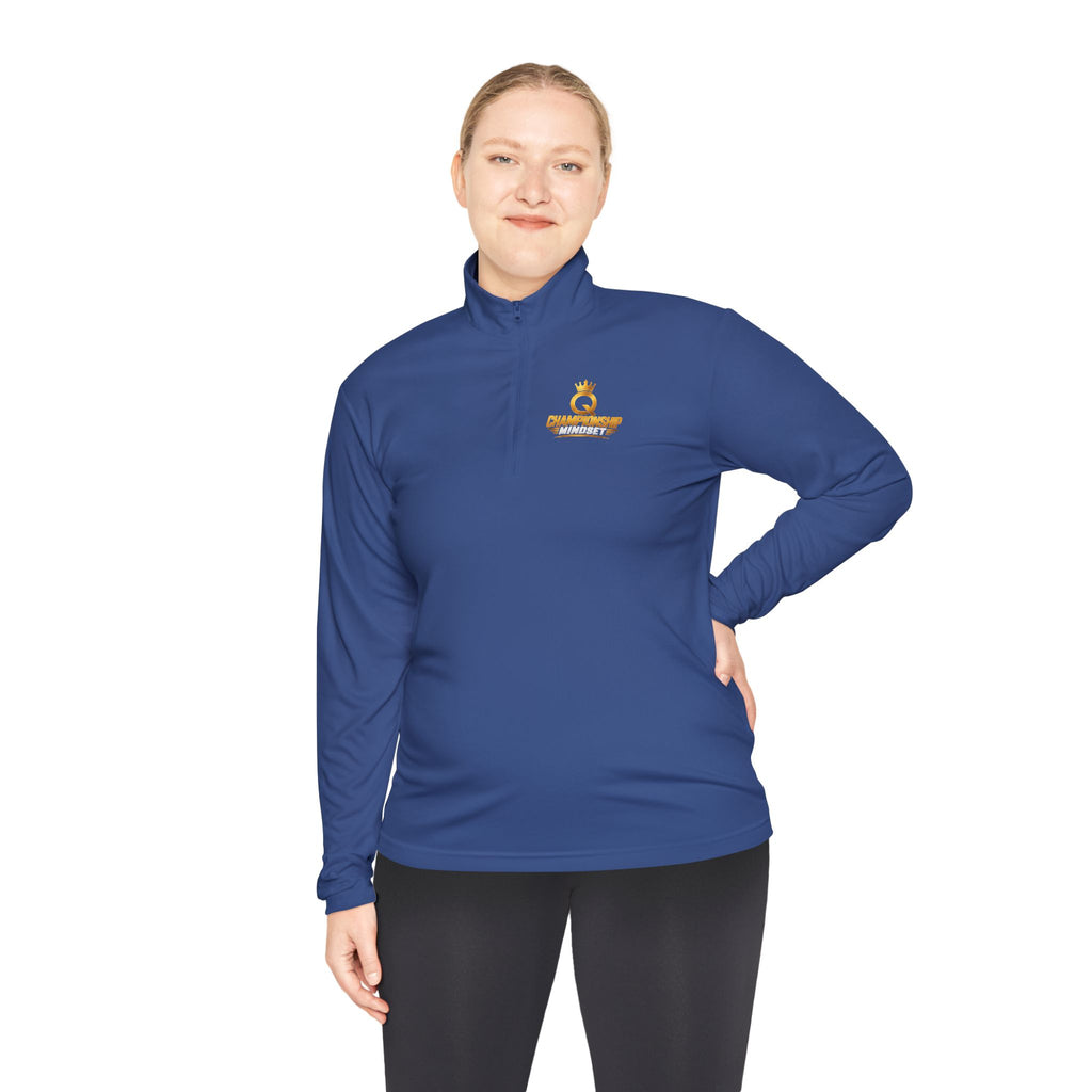 Gold Crown Embroidered Quarter-Zip Pullover