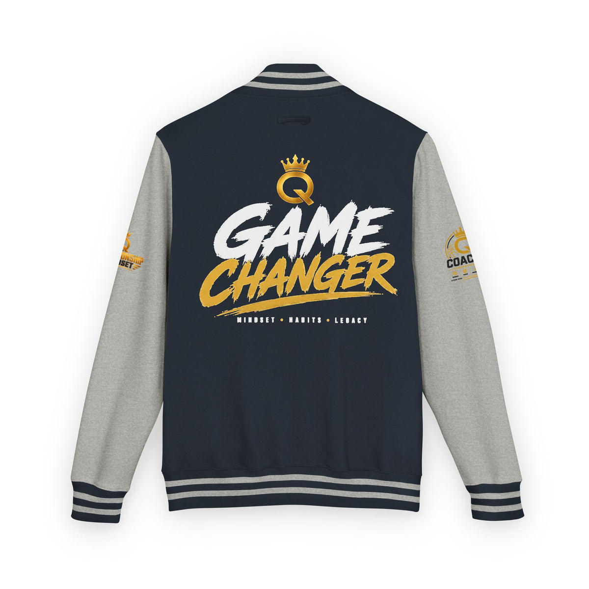 Letterman Jacket - "Game Changer" Red & White Varsity Jacket with Crown Q Logo