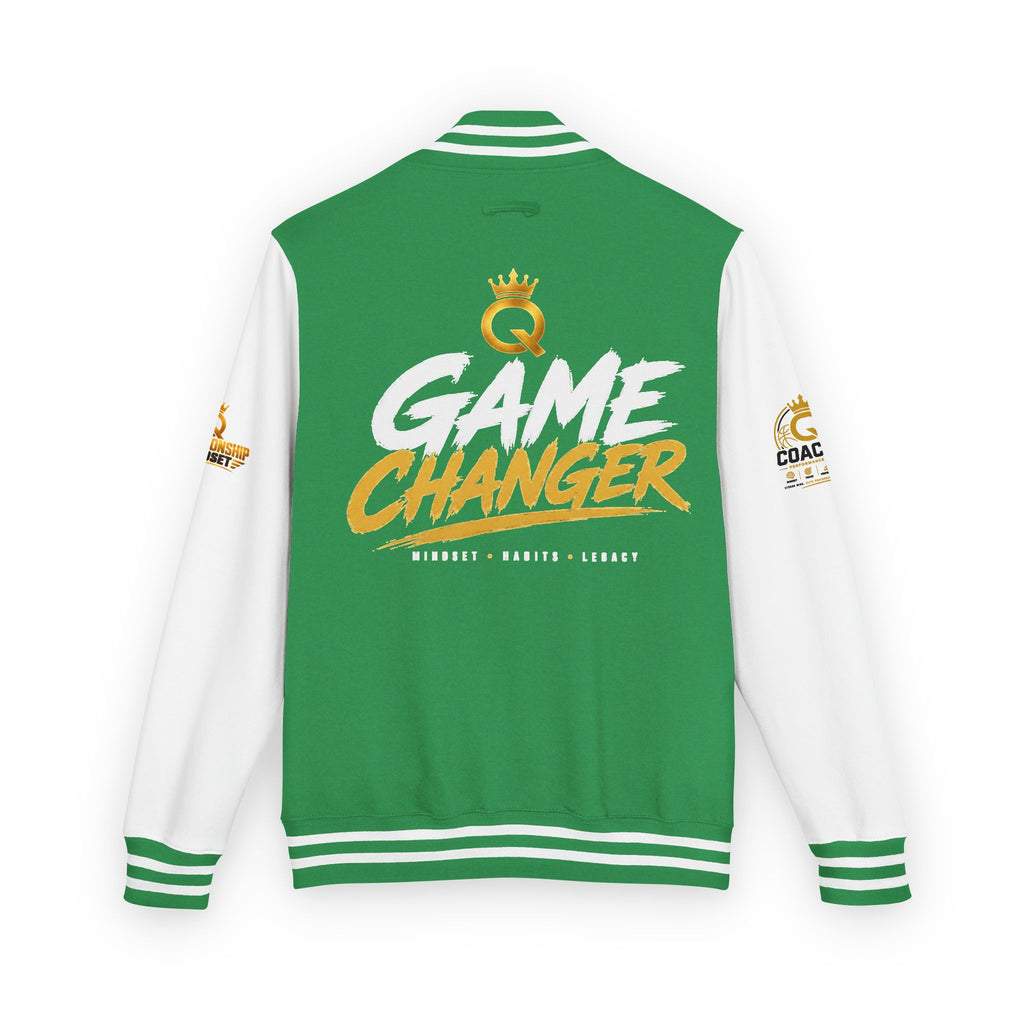 Letterman Jacket - "Game Changer" Red & White Varsity Jacket with Crown Q Logo