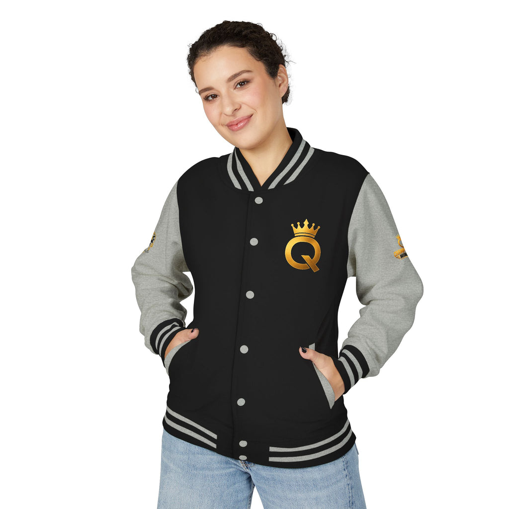 Letterman Jacket - "Game Changer" Red & White Varsity Jacket with Crown Q Logo