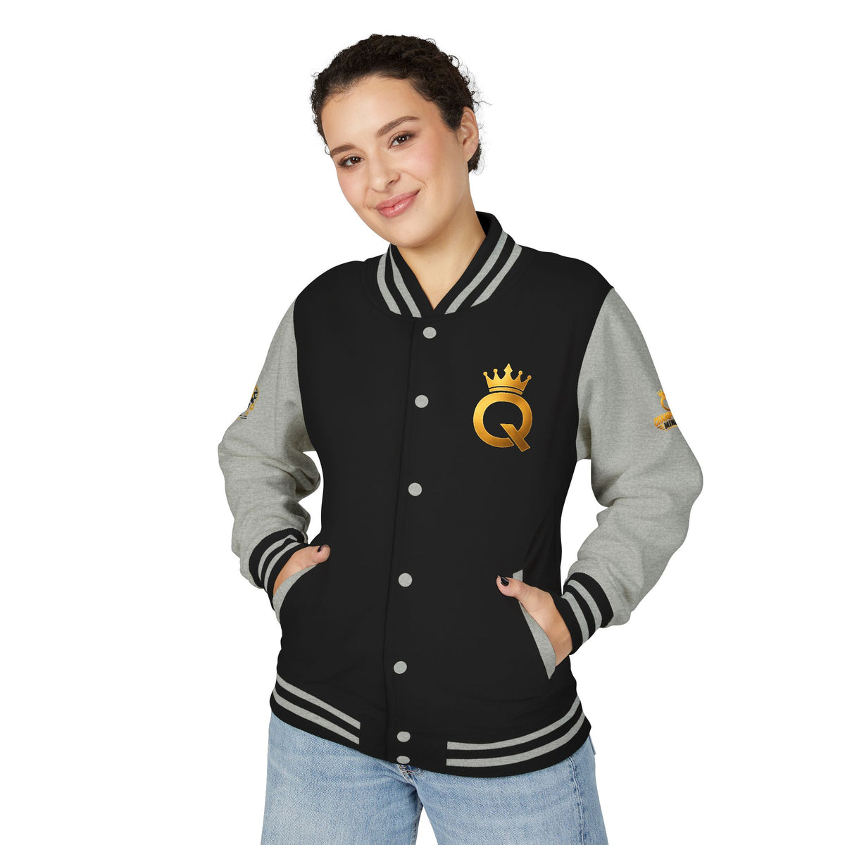 Letterman Jacket - "Game Changer" Red & White Varsity Jacket with Crown Q Logo