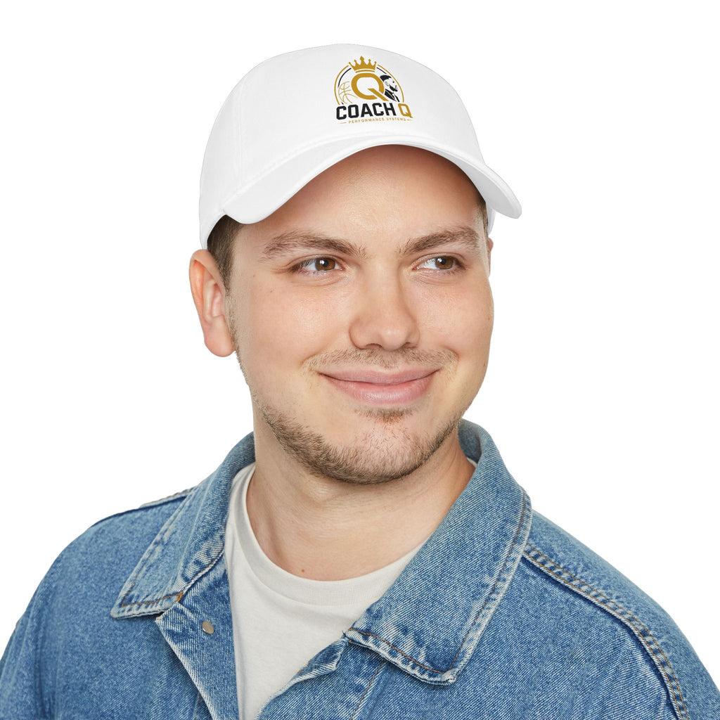 Coach Q Embroidered Baseball Cap — Low Profile Dad Hat with Gold Crown Logo
