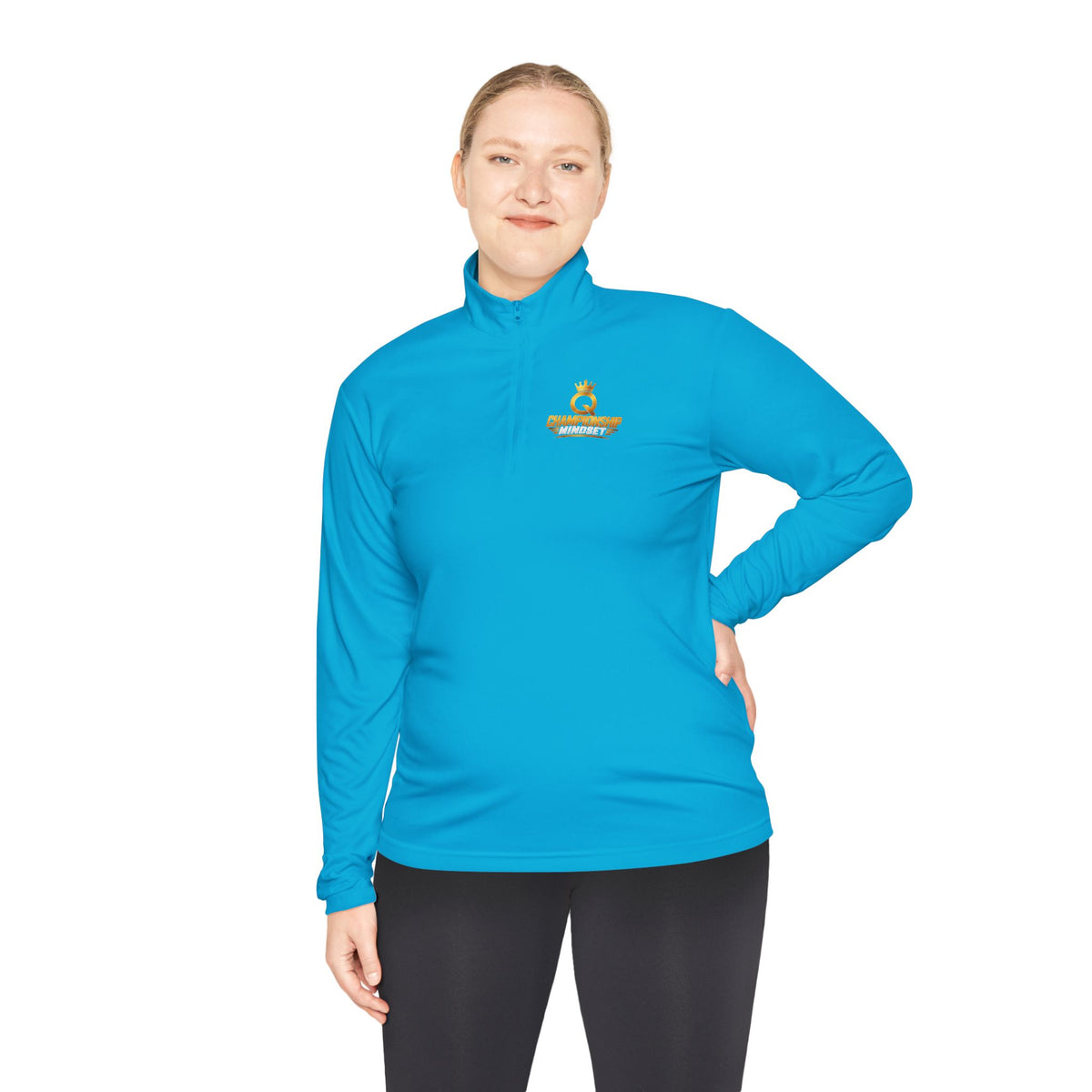 Gold Crown Embroidered Quarter-Zip Pullover