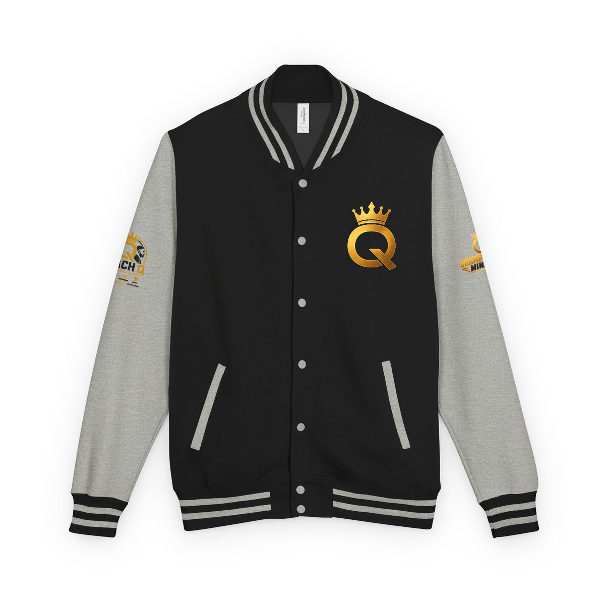 Letterman Jacket - "Game Changer" Red & White Varsity Jacket with Crown Q Logo