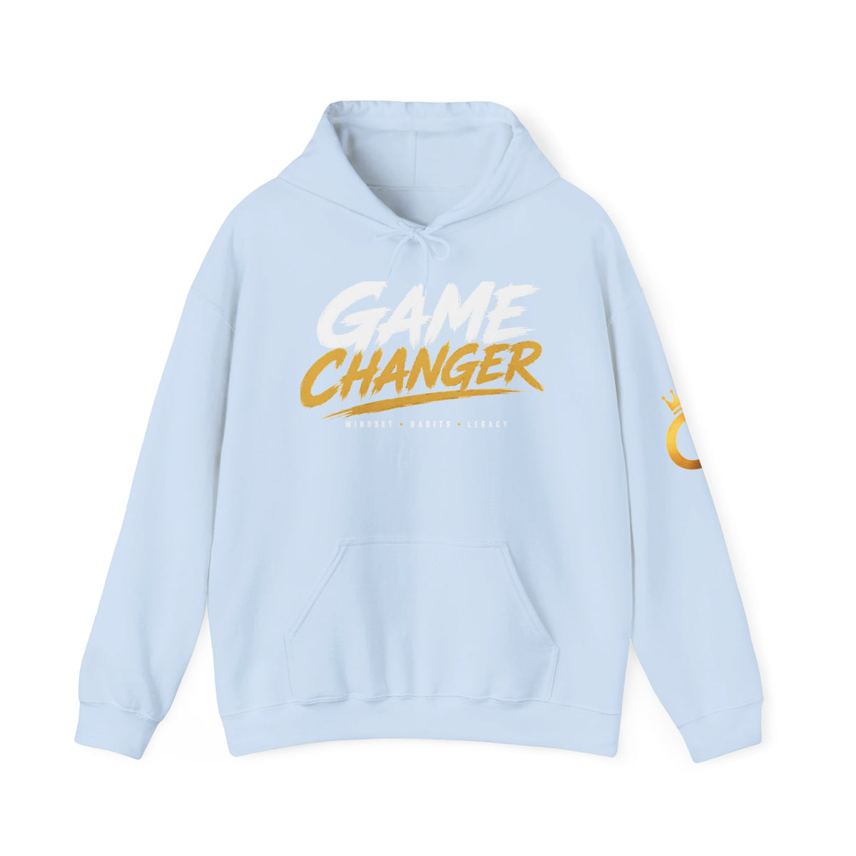 Game Changer Hoodie — Bold Motivational Pullover with Sleeve Logo